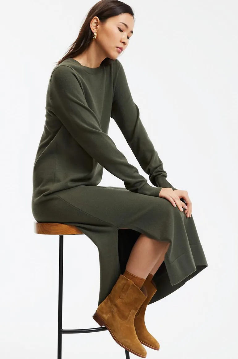 Maxi Jumper/Sweater Dress with Long Sleeves