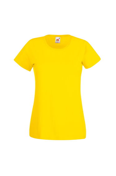 Fruit Of The Loom Ladies/Womens Lady-Fit Valueweight Short Sleeve T-Shirt (Pack Of 5) - Yellow