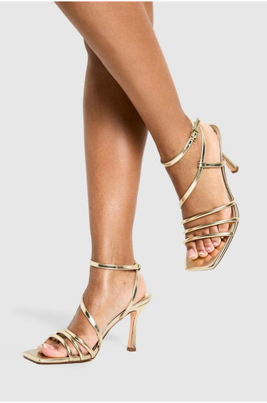 Triple Strap Asymmetric Strap Heels