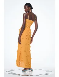 Anoush Flower Spaghetti Lace Up Maxi Dress - 3