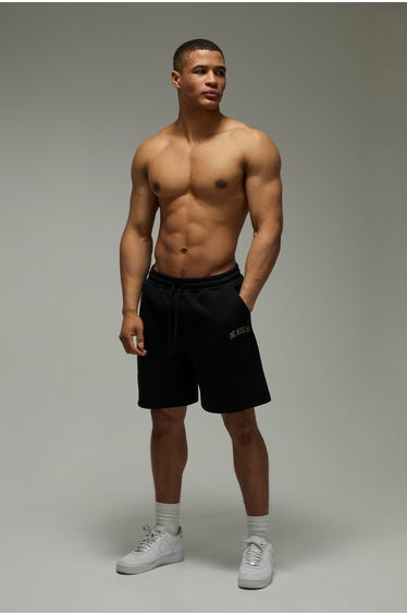 One More Rep Camo Loose Fit 7inch Short - black
