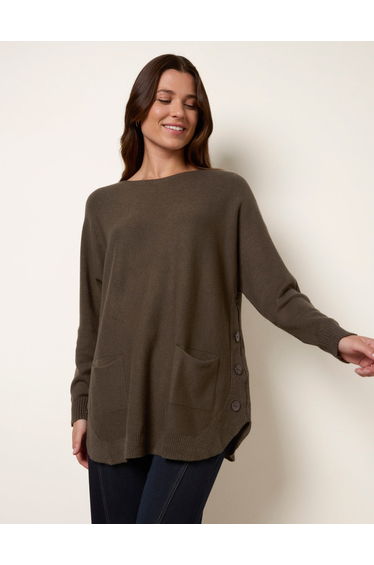 Pocket Slash Neck Jumper