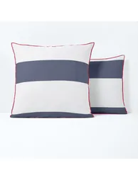 غطاء وسادة قطن برسمة مخططة