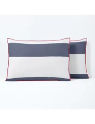 غطاء وسادة قطن برسمة مخططة - 2