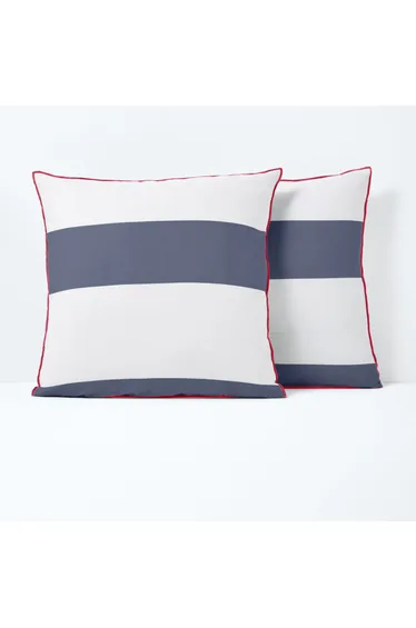 YACHT Striped Cotton Pillowcase