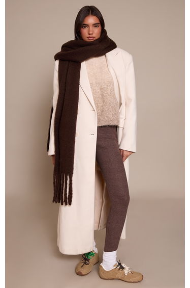 Chocolate Brushed Rib Leggings