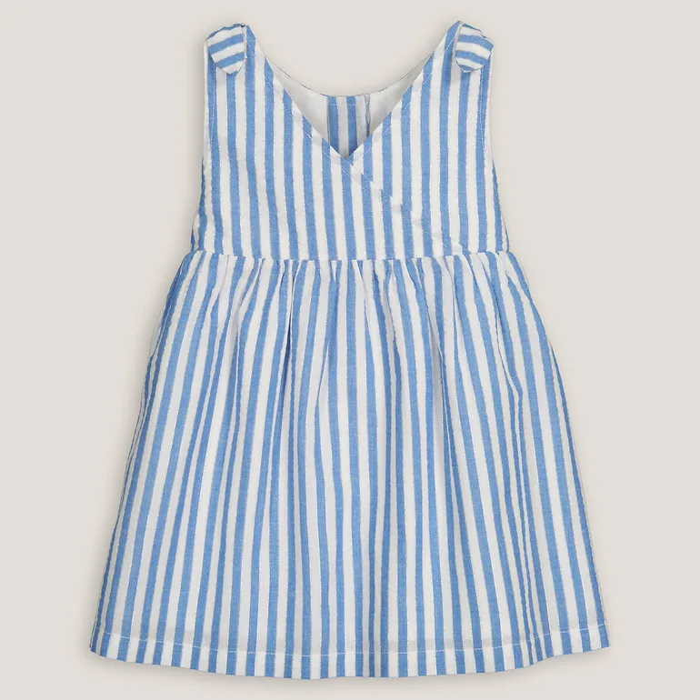 Striped Sleeveless Dress in Cotton Mix - 2