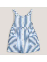 Striped Sleeveless Dress in Cotton Mix - 1