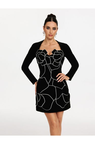 Makula Long Sleeve Flower Mini Dress