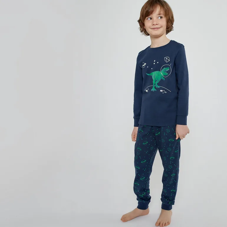 Cotton Jersey Pyjamas with Glow-in-The Dark Print - 2