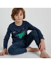 Cotton Jersey Pyjamas with Glow-in-The Dark Print - 1