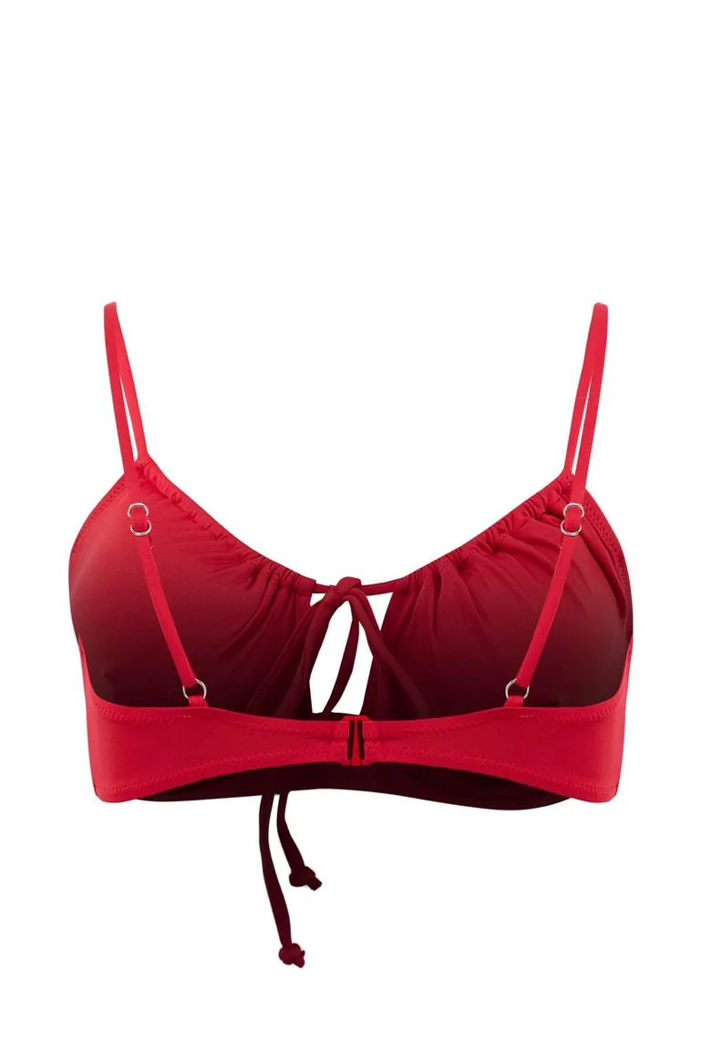 Red Bralette Tunnel Covered Bikini Top - 2