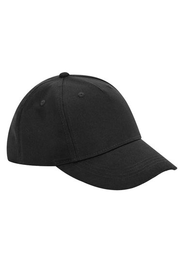 Beechfield 5 Panel Organic Cotton Baseball Cap - Black