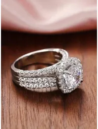 Embellished Square-Cut Ring - 2
