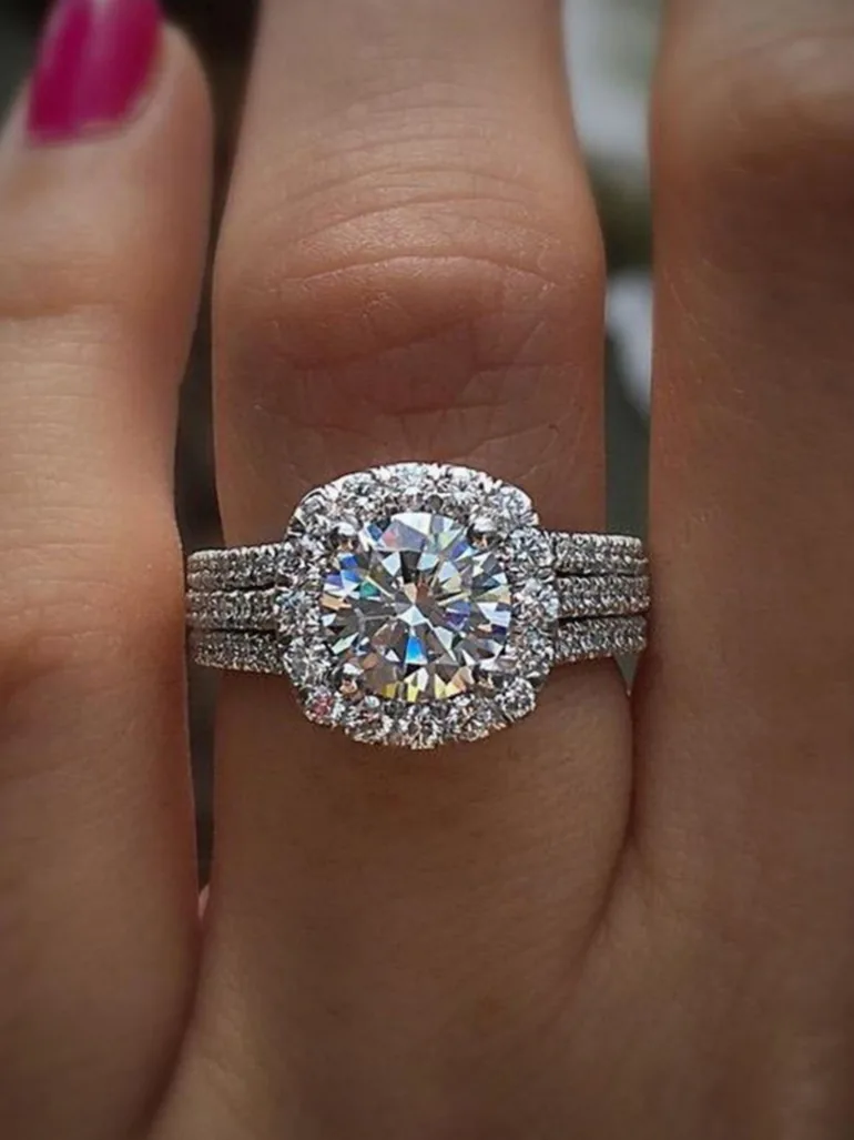 Embellished Square-Cut Ring