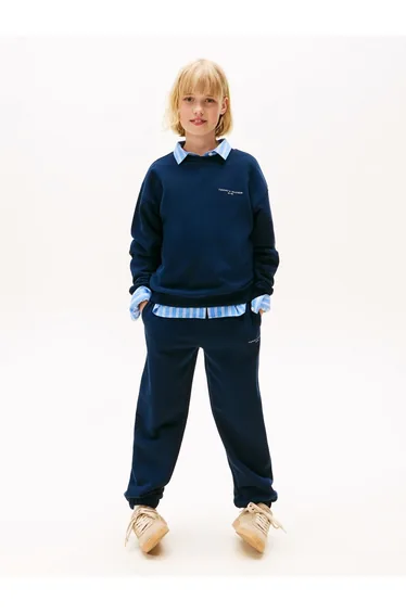 Mini Corp C-Neck Sweatshirt Set Blue
