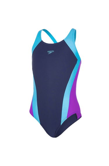 Speedo Girls Splashback One Piece Swim Swimming Swimsuit Costume - Multi