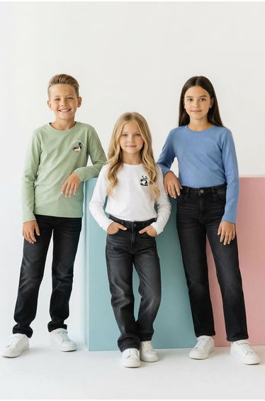Indigo-ecru-mint animal knitted t-shirt