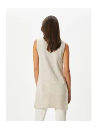 Women's Beige Vest - 3