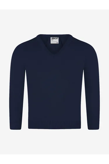 Zeco Kids School Knitted V-Neck Jumper in Navy