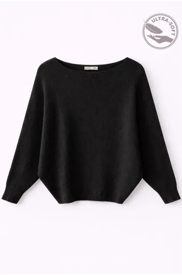 MIXRAY Oversized Boat Neck Ribbed Knit Sweater