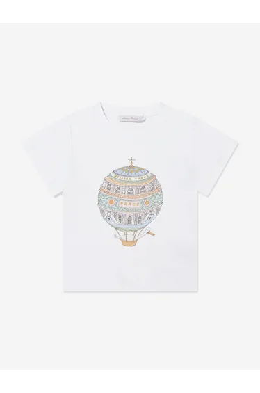 Girls Hot Air Balloon T-Shirt in White