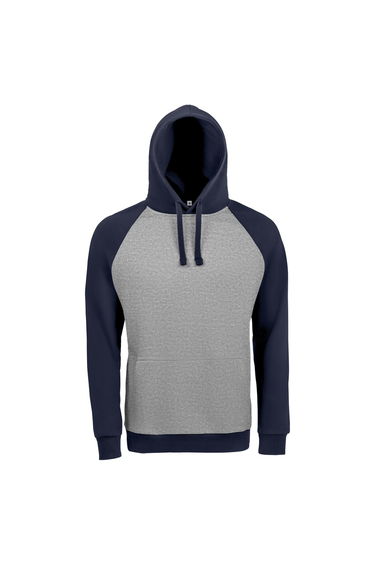SOLS Unisex Seattle Contrast Raglan Hoodie - Grey Marl/French Navy
