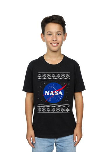 NASA Boys Classic Fair Isle T-Shirt - Black