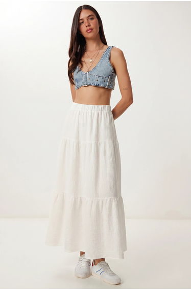ISTANBUL High Waist A-Line Maxi Skirt