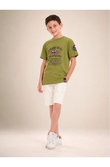 Boys Text Print Round Neck T-Shirt
