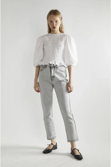 Bleach-Acid Black Straight Jeans