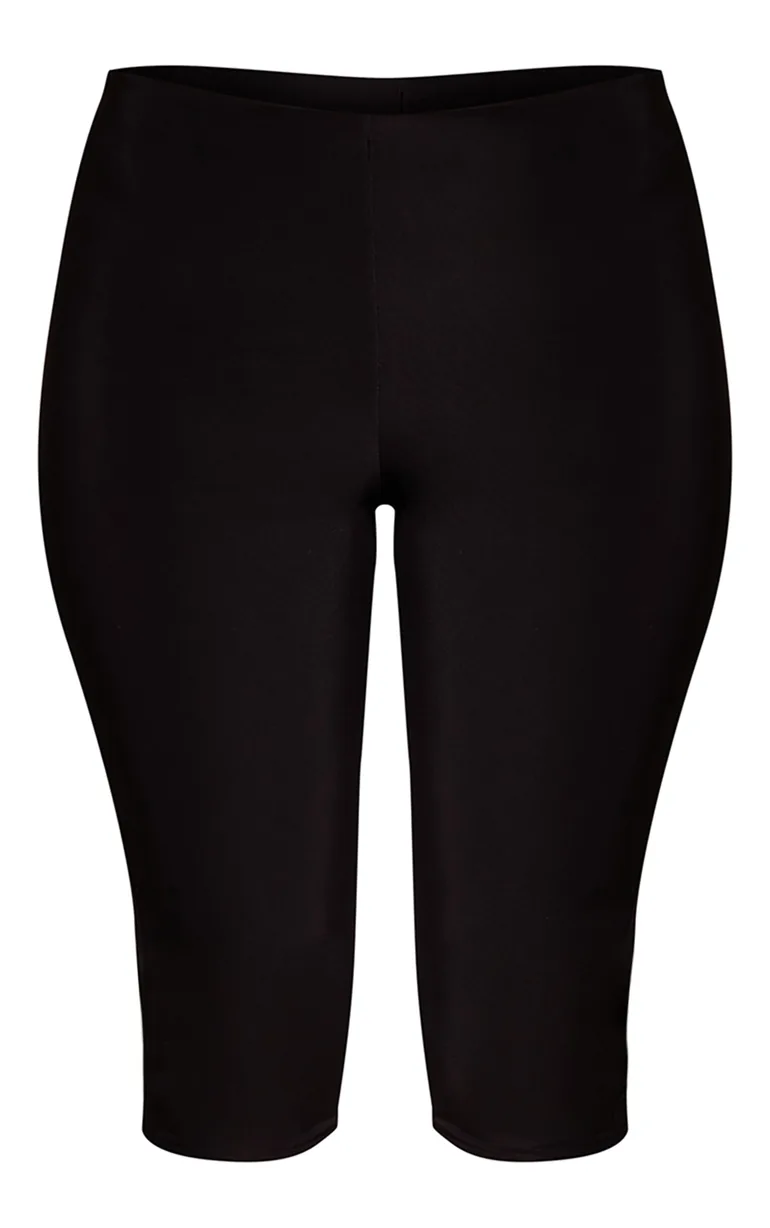 Black Double Layer Slinky Capri's - 4
