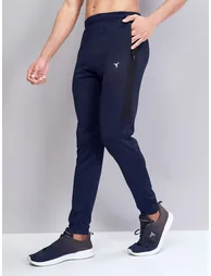 Men Solid Slim Fit Track Pants with TECHNO DRY - 2