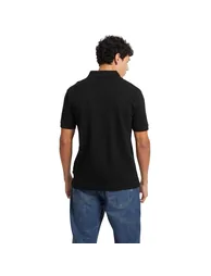 Guess Mens Embroidered Logo Short-Sleeved Polo Shirt - Black - 2
