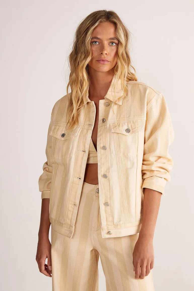 Pinstripe Denim Jacket