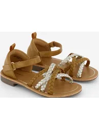 Braided Multi-Strap Sandals BROWN