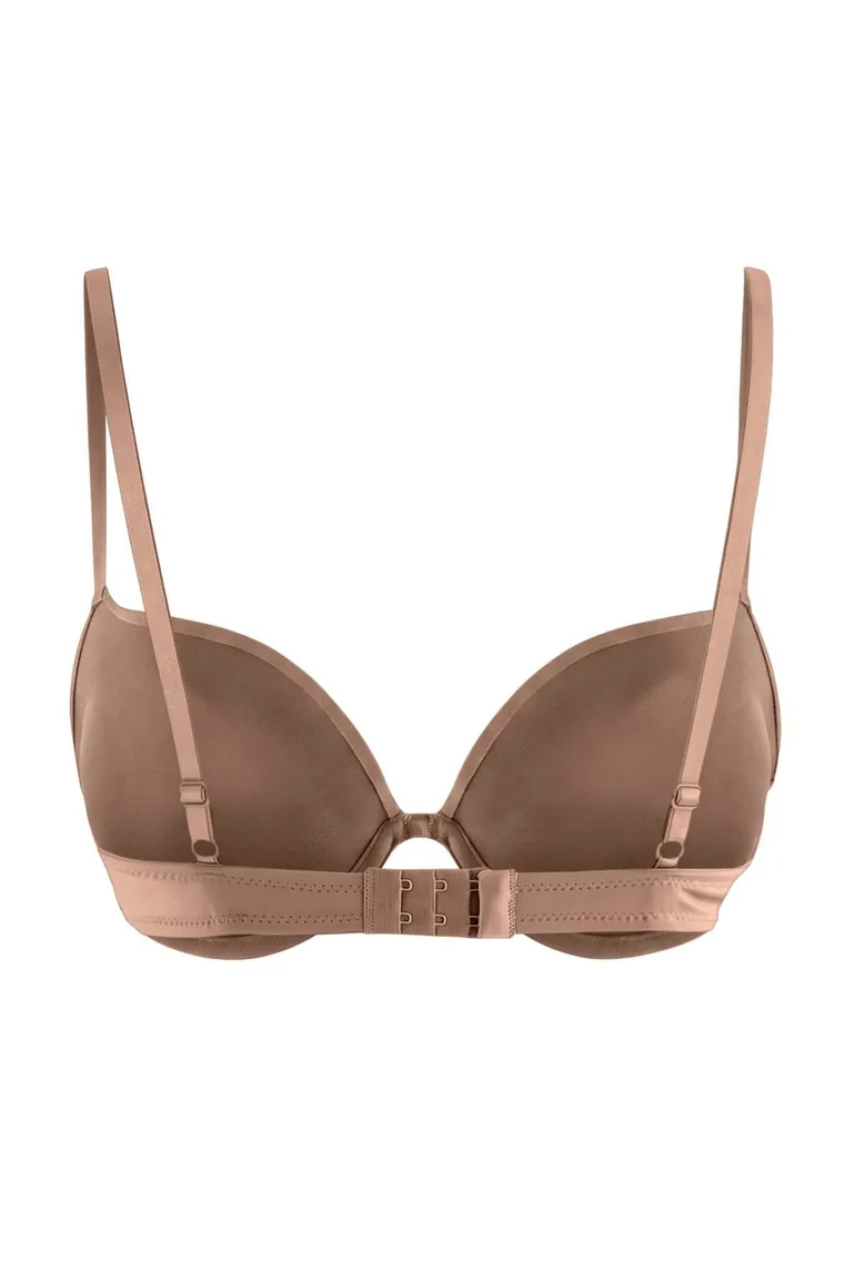 Brown-Multicolor 2'Li Package Micro Push up T-Shirt Bra Knitted Bra - 9