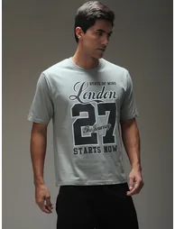 Men Oversized Short Sleeve Printed T-Shirt - 3