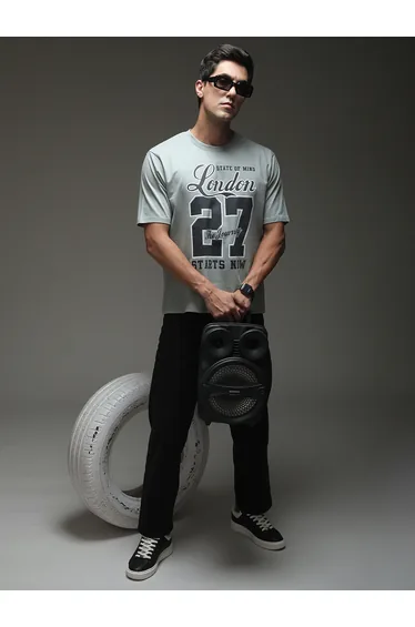 Men Oversized Short Sleeve Printed T-Shirt