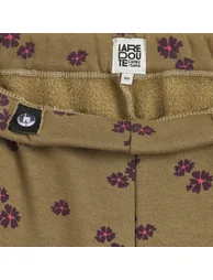 Floral Print Fleece Warm Wide Leg Leggings - 1