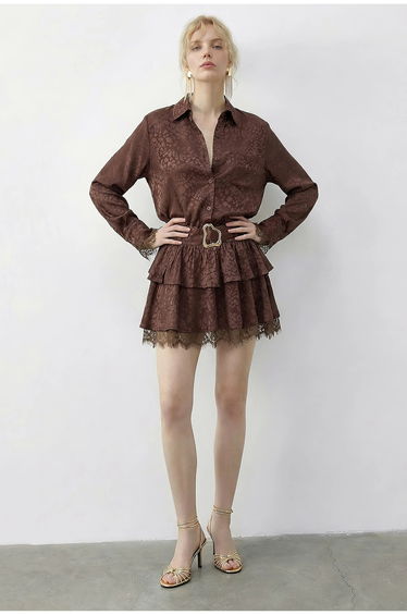 LUCCI Leopard Print Shirt Dress with Belt product thumbnail 2
