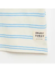 Striped cotton and linen jersey T-shirt WHITE - 2