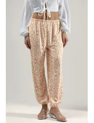 Zebra Print Low Waist Jogger Pants - 1