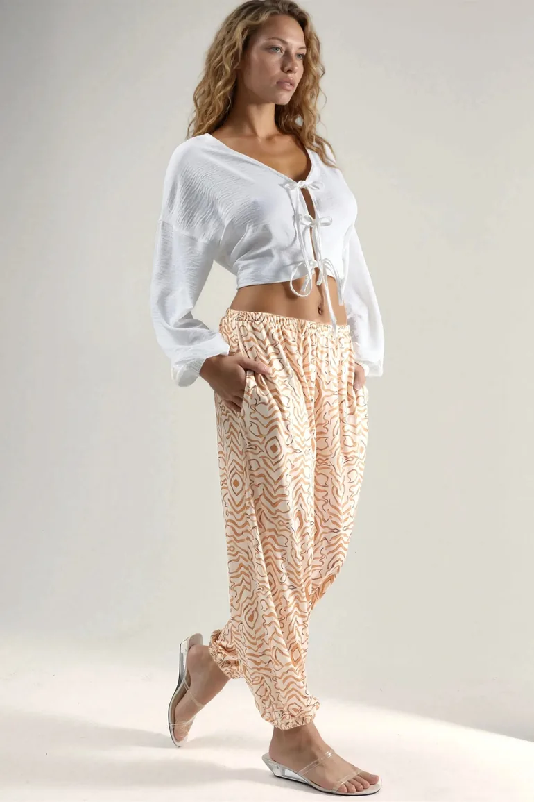 Zebra Print Low Waist Jogger Pants