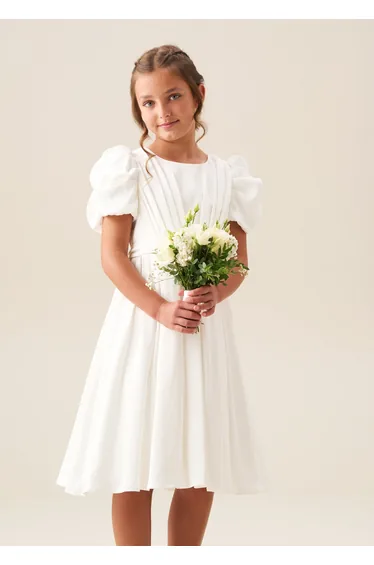 Portia Ivory Pleated Bodice Dress
