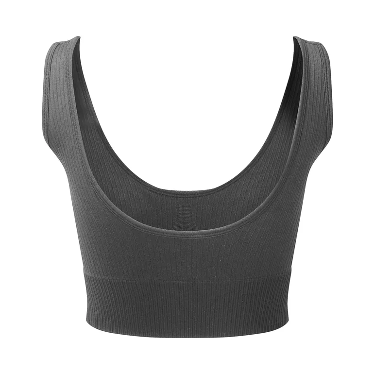 TriDri Womens/Ladies Multisport Ribbed Seamless 3D Bra - Charcoal - 1