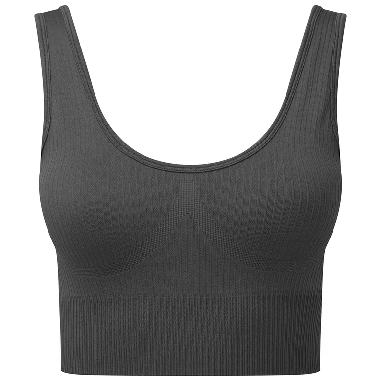 TriDri Womens/Ladies Multisport Ribbed Seamless 3D Bra - Charcoal