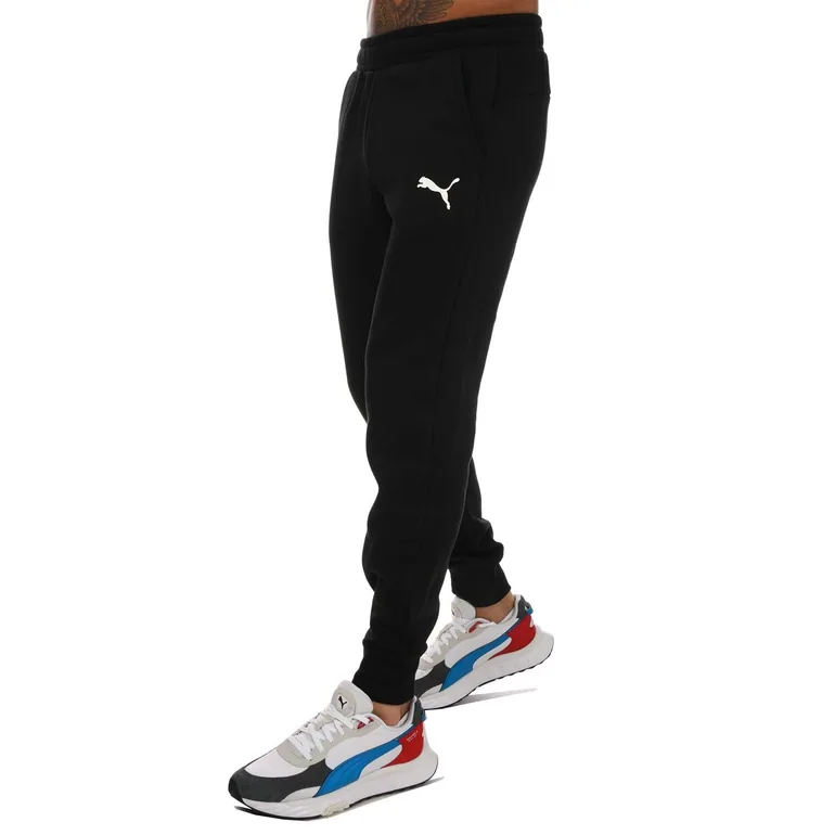 Men's Puma Small Logo Cuffed Jog Pant in Black - 1