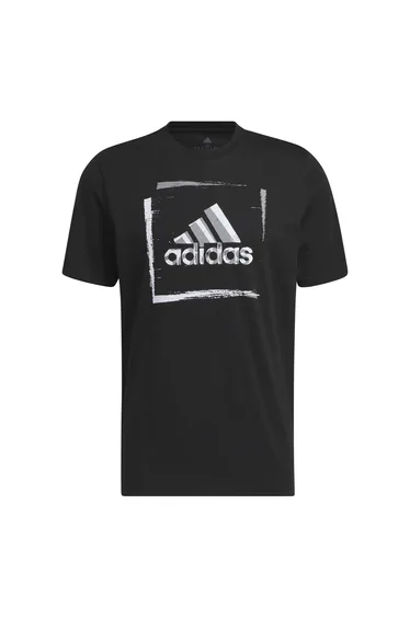 Two-Tone Stencil Short Sleeve Graphic T-Shirt
