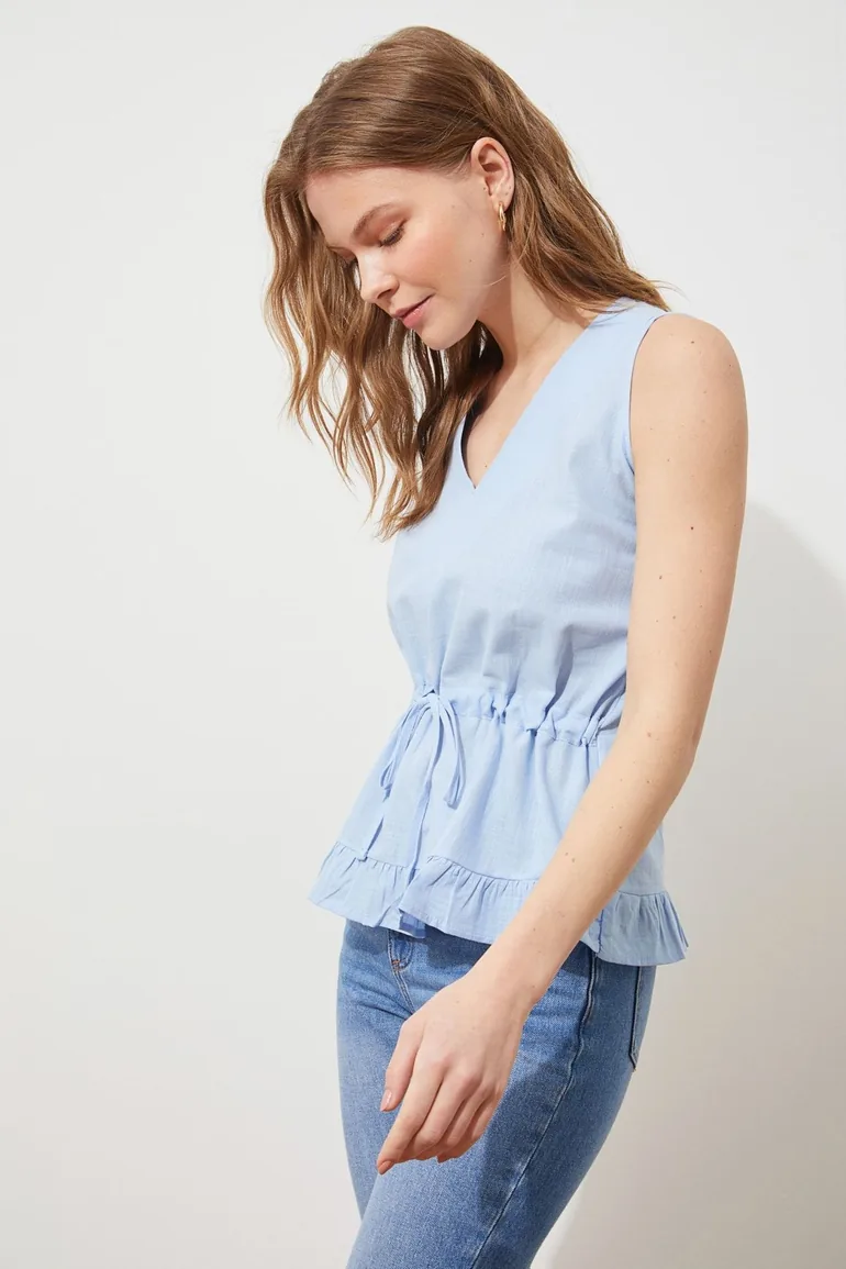 Blouse - Blue - Regular fit - 1